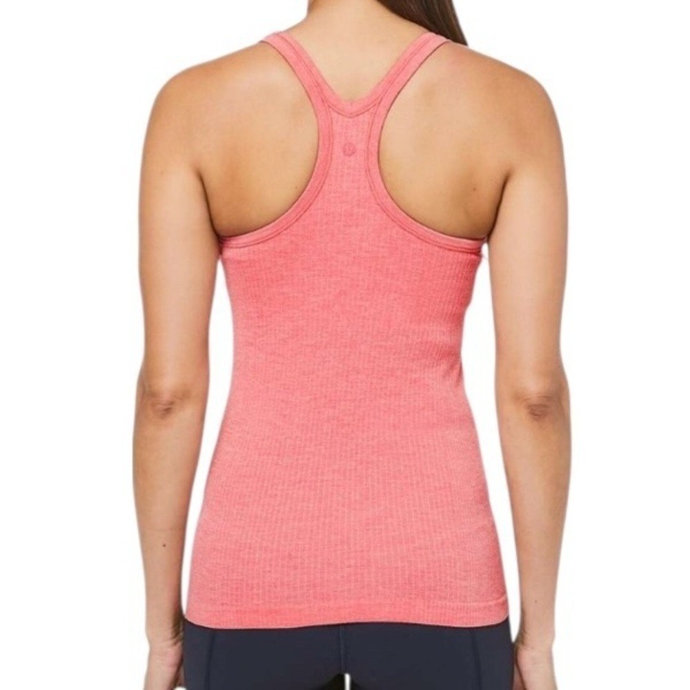 Lululemon Women's Blush Coral Pink Slim Racerback Ebb To Street Tank II Size 12 - Picture 3 of 8